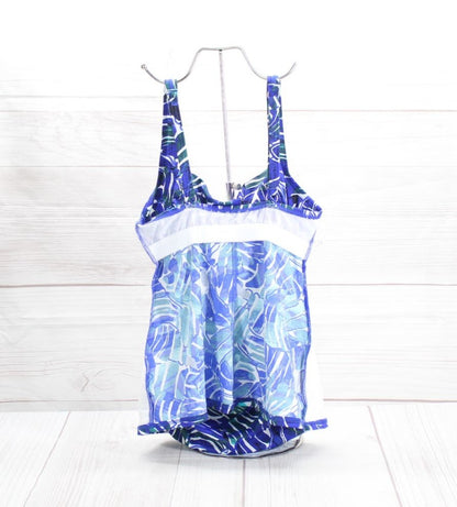 NWOT LL Bean Nylon Lycra Shaping Swimwear Tankini Top Print Size 4 Retail: $89