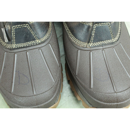 LL Bean Storm Chaser Boots 4 Men's Brown Leather Arctic Grip Duck Boots Sz 11 M