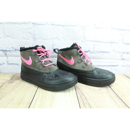 Nike Girl's Woodside Chukka 2 Boots Fleece Lined Waterproof Gray Pink Size 5