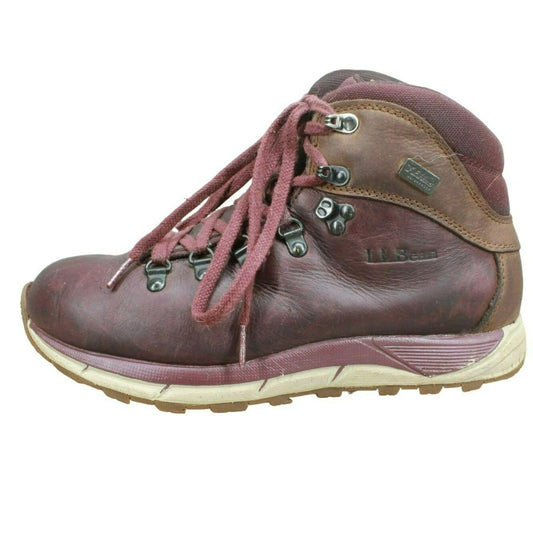 LL Bean Alpine Women's Purple Leather Lace Up Waterproof Hiking Boots Size 9.5 M