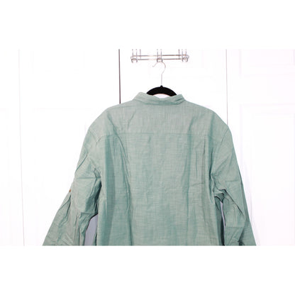 LL Bean Women's Green Cotton Traditional Fit Long Sleeve Button Up Shirt Small