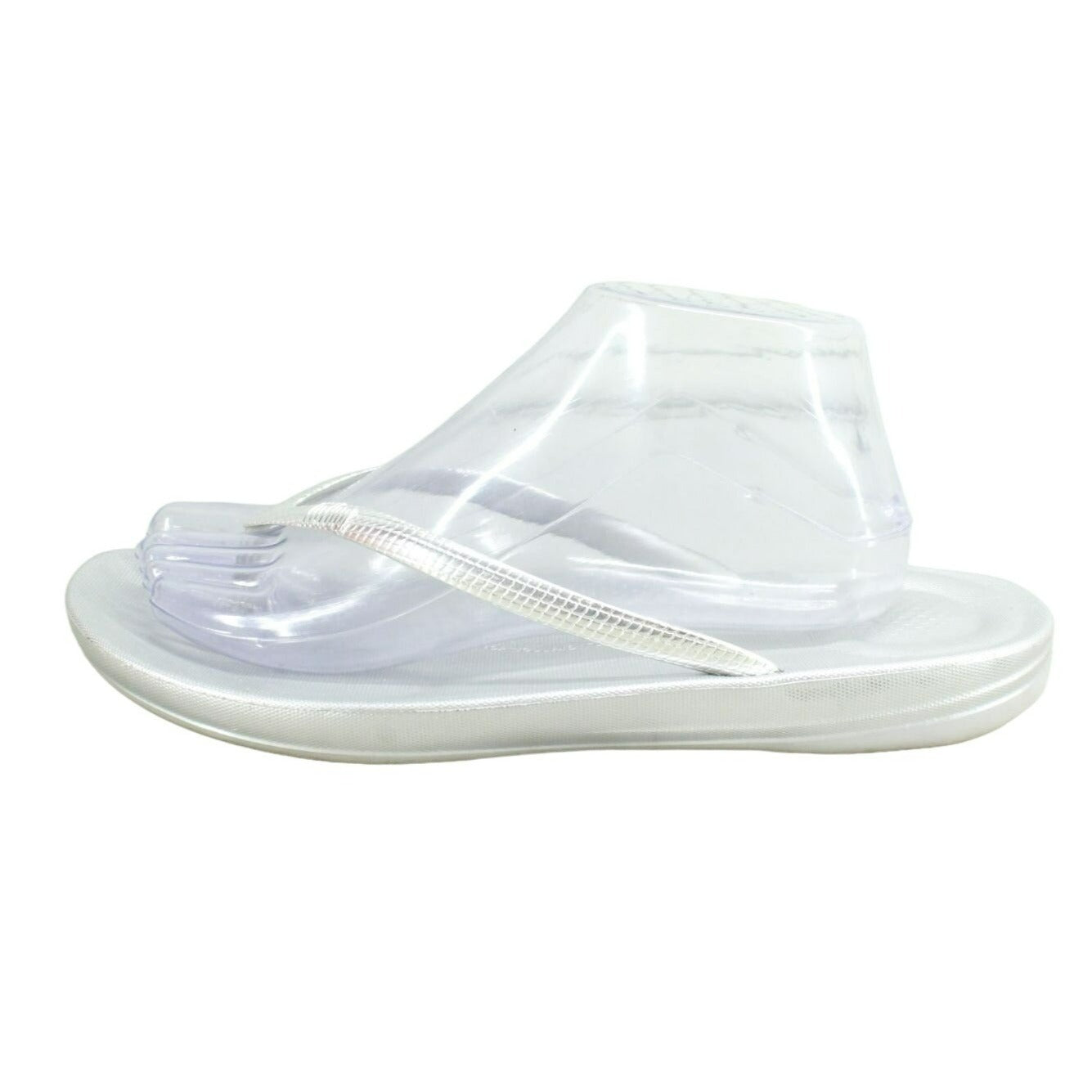 Fit Flop Women's Silver Rubber Slip On Comfort Casual Thong Sandals Size 10