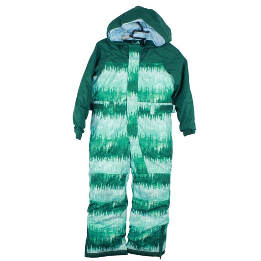 LL Bean Little Kids Cold Buster Snowsuit Grow Cuffs Tree Camo Print Green 6X-7