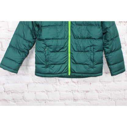 LL Bean Kids' Beans Down Jacket Fleece Lined Pinewood Green Size L 14-16