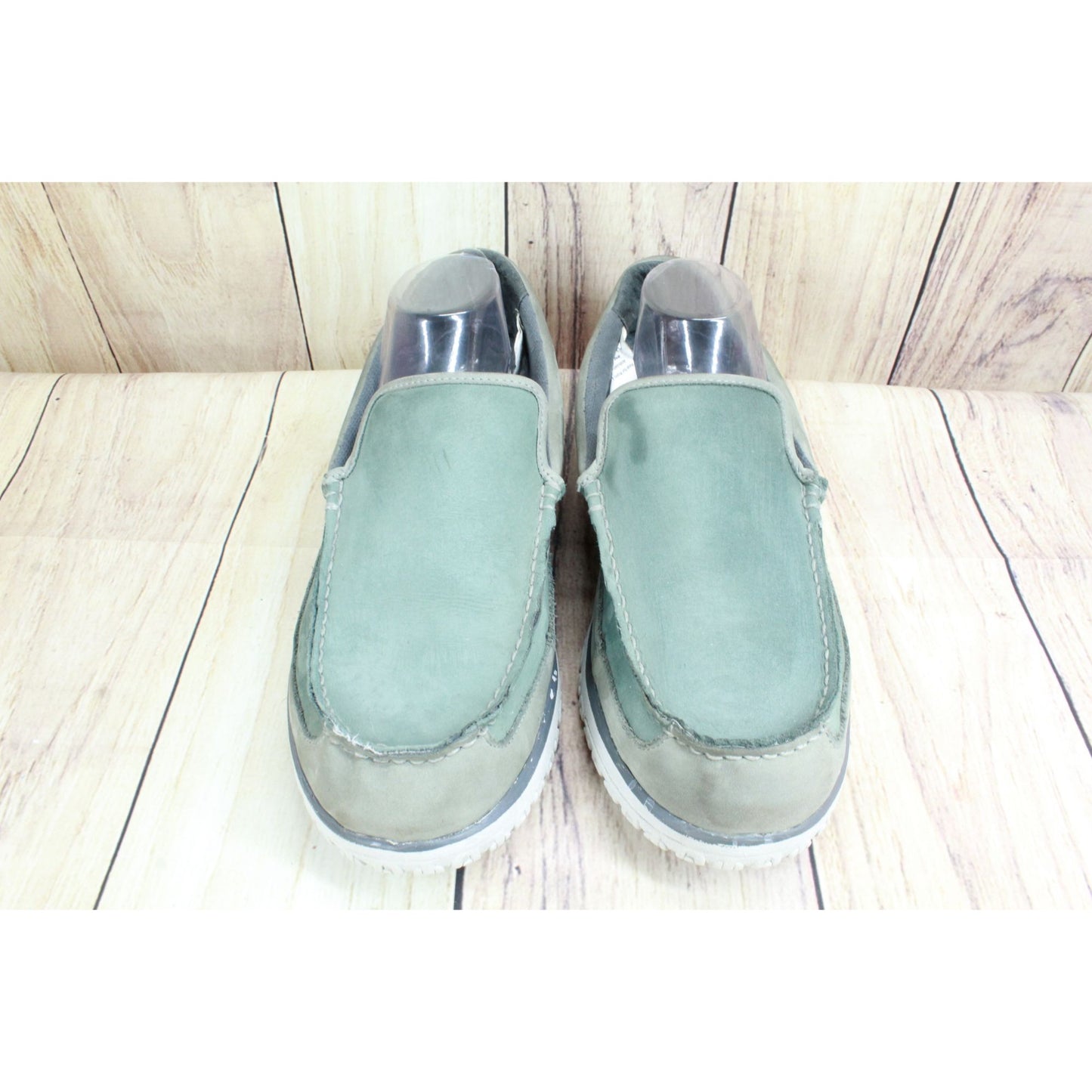 LL Bean Mens All Week Slipper Mocs Shearling Lined Cozy Leather Sedona Sage 12 M