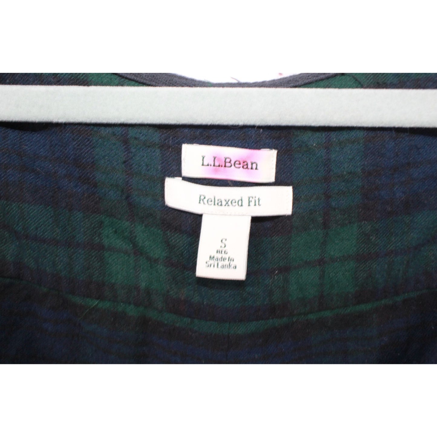 LL Bean Women's Scotch Plaid Flannel Shirt Relaxed Zip Hoodie Black Watch Small