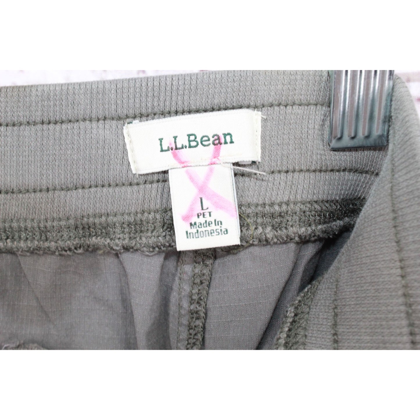 LL Bean Women's Gray Cotton Stretch Ripstop Pull-On Pants Slim-Leg Size L Pet