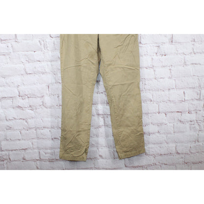 LL Bean Men's Lakewashed Stretch Khakis Pants Comfort Waist Straight Leg Tan Size M