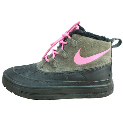 Nike Girl's Woodside Chukka 2 Boots Fleece Lined Waterproof Gray Pink Size 5