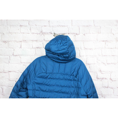 LL Bean Men's Beans Down Hooded Jacket Quilted Dark Marine Blue Size L