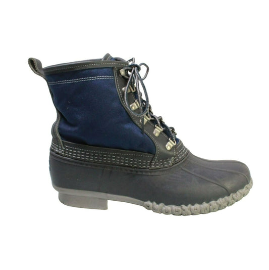 LL Bean Men's Blue Nylon 8" Shearling Lined Waterproof Insulated Duck Boots 10 M