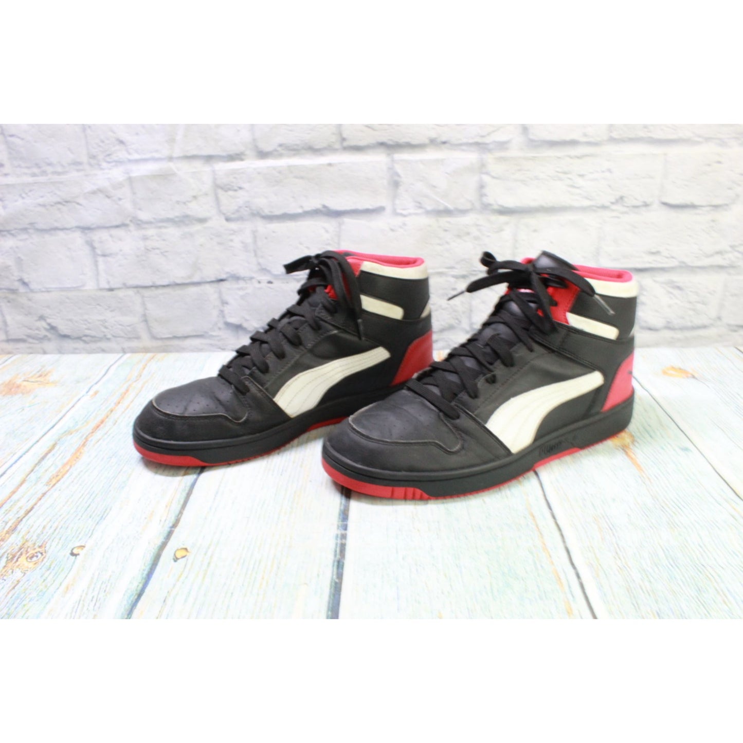 Puma Men's Rebound LayUp 369573 5 Red Black High Top Casual Shoes Sneakers 12