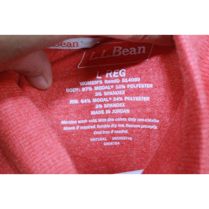 LL Bean Women's SoftFlex Mockneck Pullover Cozy Sweatshirt Ember Heather Size L