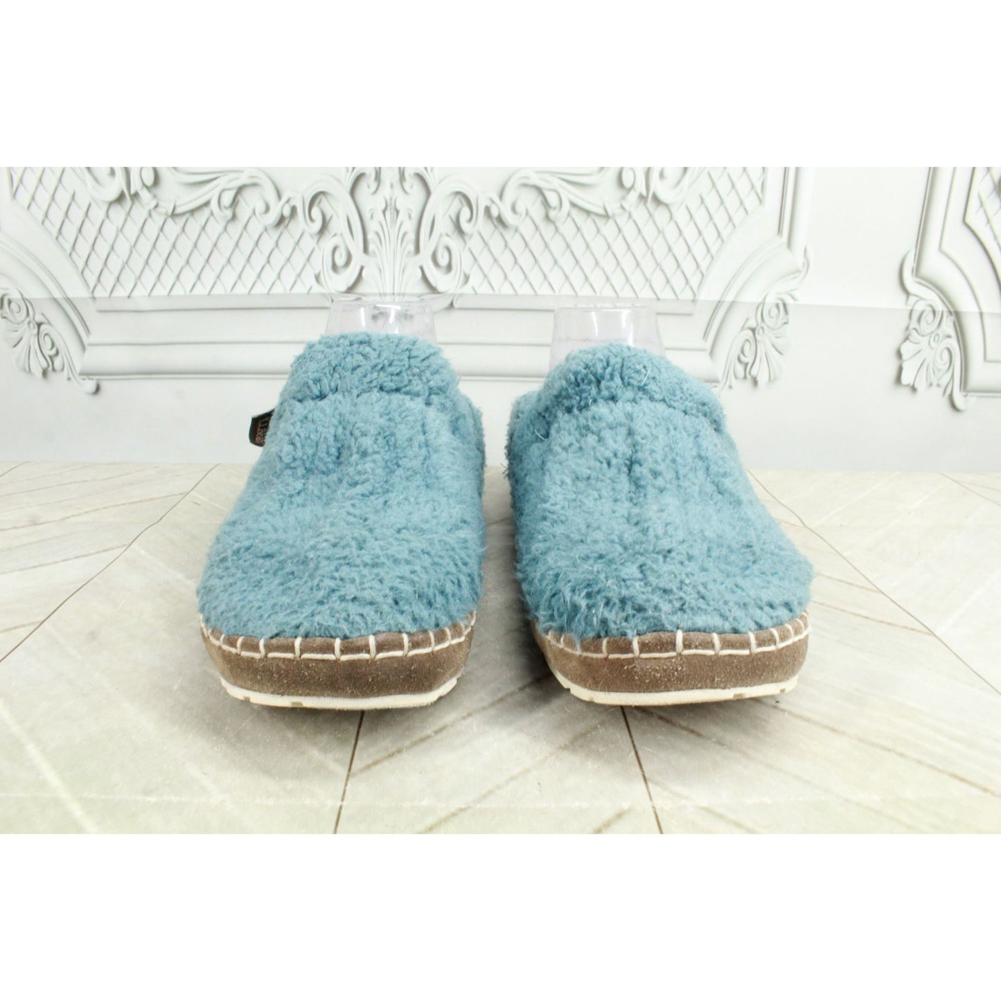 LL Bean Women's Aqua Knit Wicked Good Fleece Lined Cozy Slippers Size 8 M