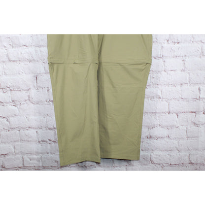 LL Bean Mens No Fly Zone Zip Off Fishing Pants Convert To Shorts Nylon Tan 38x30