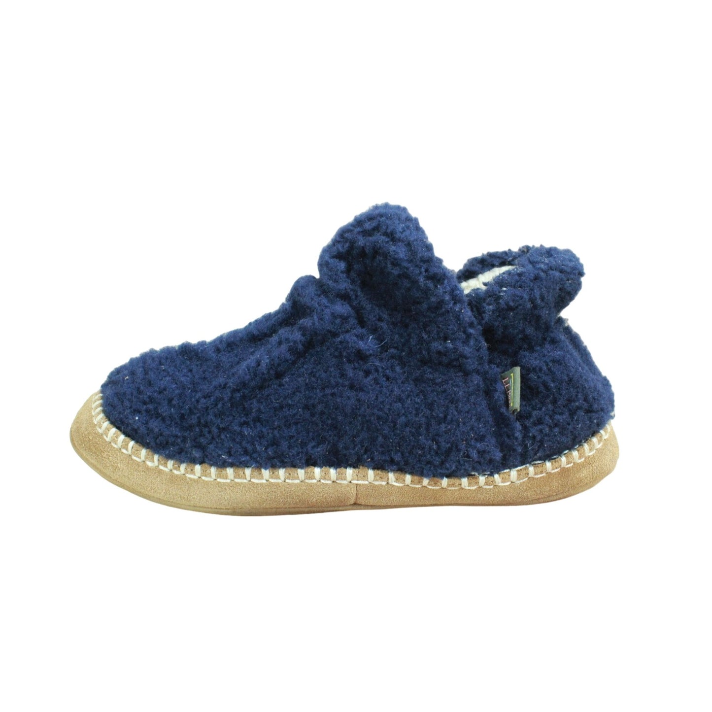 LL Bean Kids Blue Polyester Wicked Good Fleece Lined Cozy Slipper Booties Sz 3-4