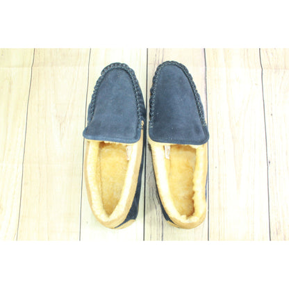 LL Bean Men's Wicked Good Slippers Venetian Carbon Navy Saddle Size 14 M