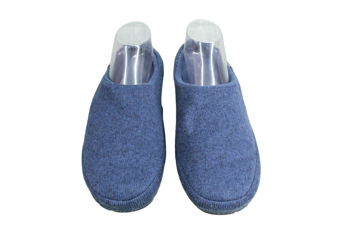 LL Bean Women's Blue Sweater Knit Fleece Lined Comfort Cozy Slipper Scuffs 11 M