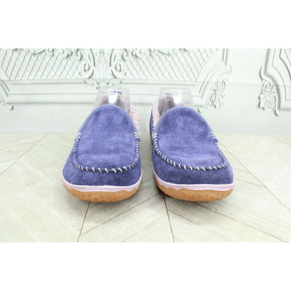 LL Bean Women's Purple Suede Fleece Lined Mountain Moccasin Slippers Size 8 M