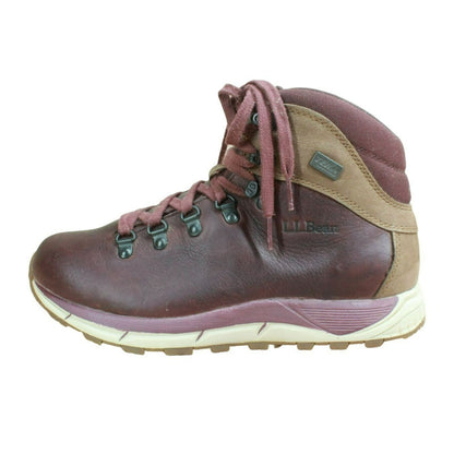 LL Bean Alpine Women's Burgundy Leather Waterproof Hiking Boots Size 9 M