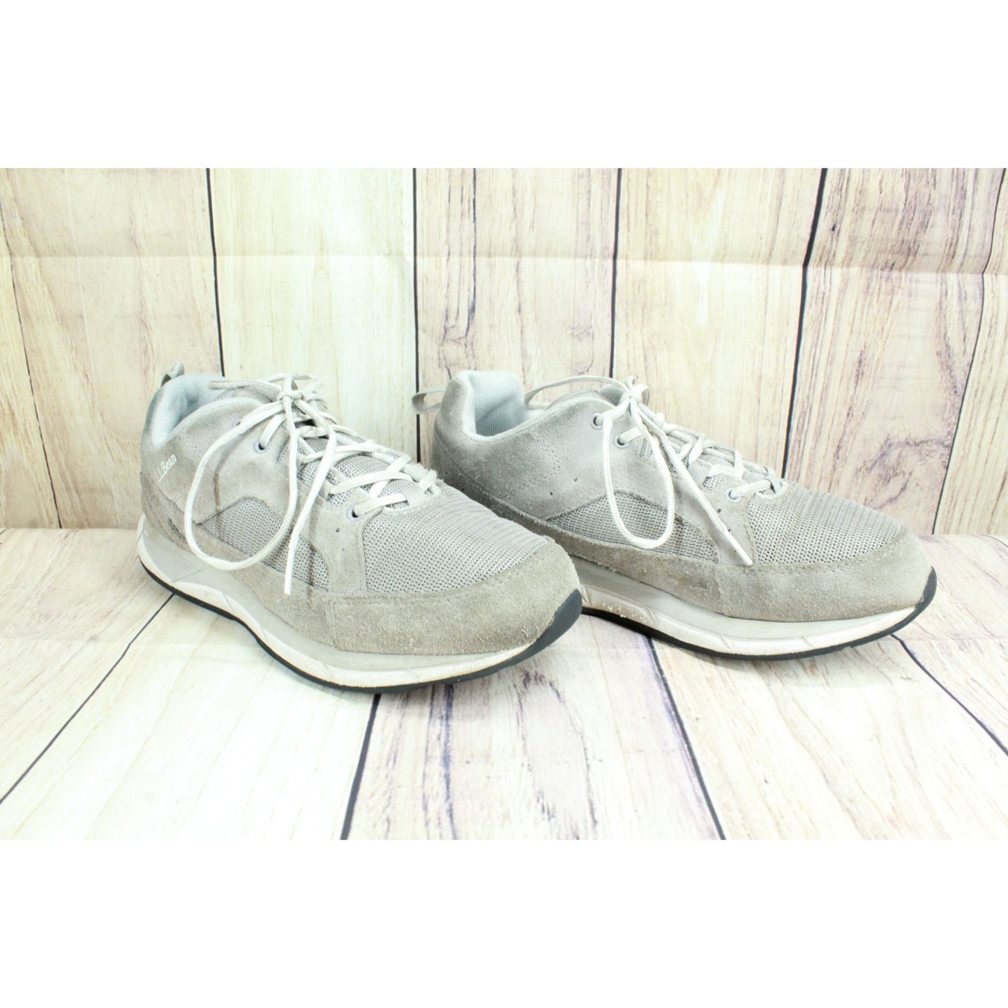 LL Bean Women's Stone Coast Sneakers Lightweight Suede Mesh Gray Size 9 Wide