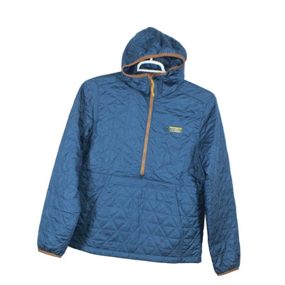 LL Bean Men's Katahdin Insulated Hooded Pullover Half Zip Quilted Mariner Blue S