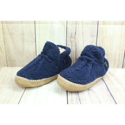 LL Bean Kids Blue Polyester Wicked Good Fleece Lined Cozy Slipper Booties Sz 3-4