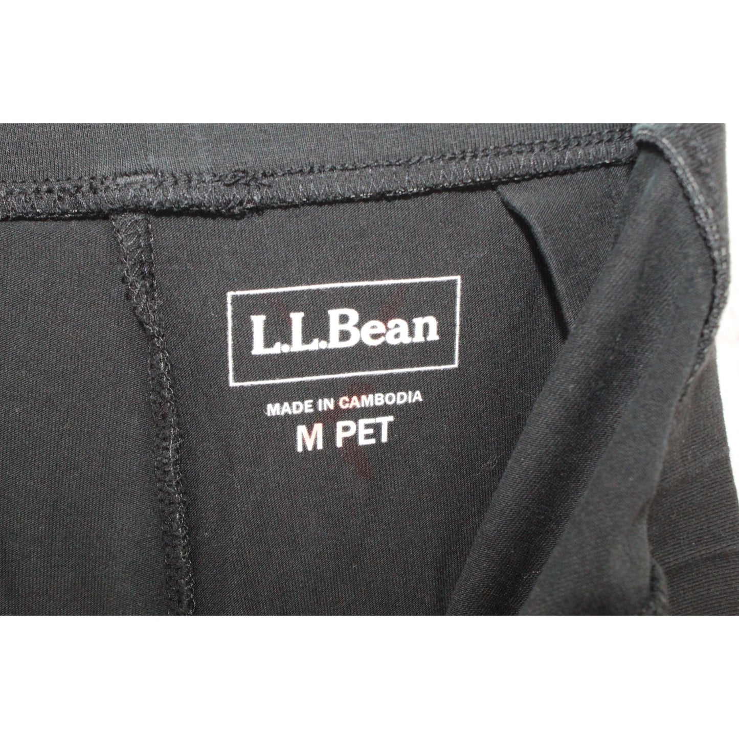 LL Bean Perfect Fit Pants Straight Leg Crop Cotton Black Size M Pet