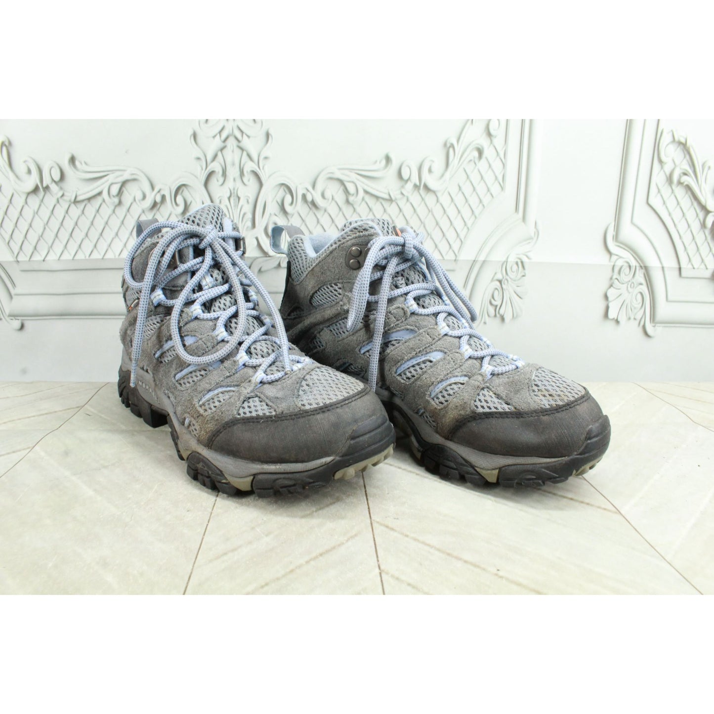 Merrell J88792 Women's Gray Suede Vibram Sole Hiking Trail Boots Size 8.5