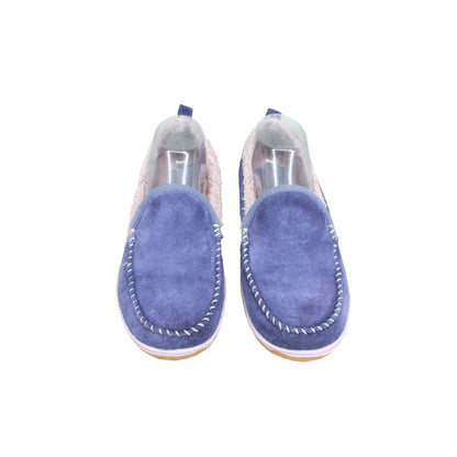 LL Bean Women's Purple Suede Fleece Lined Mountain Moccasin Slippers Size 8 M