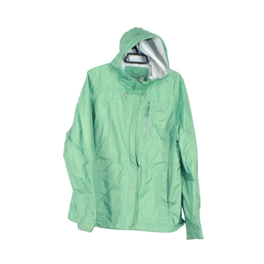 LL Bean Women's Trail Model Hooded Rain Jacket Lightweight Nylon Green Size S