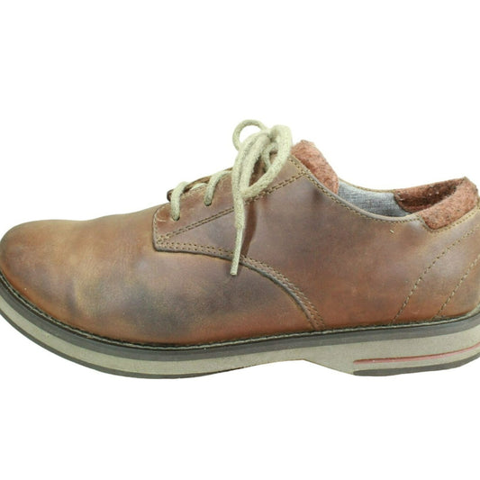 LL Bean Women's Brown Leather Lace Up Plain Toe Casual Oxford Shoes Size 7.5 M