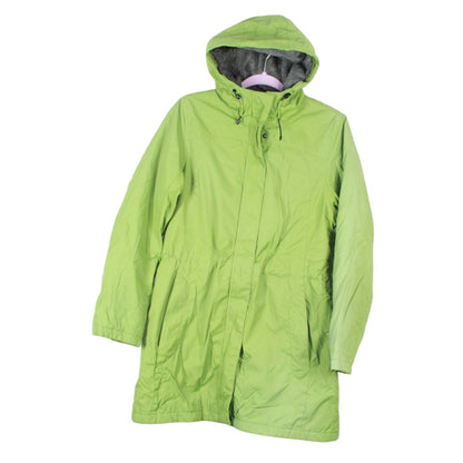 LL Bean Women's Parka Hooded Winter Coat Fleece Quilted Nylon Green Size M