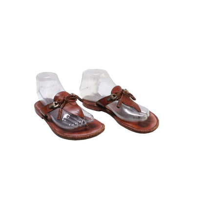 Cole Haan Women's Brown Leather Slip On Casual Flat Thong Sandals Size 6 M