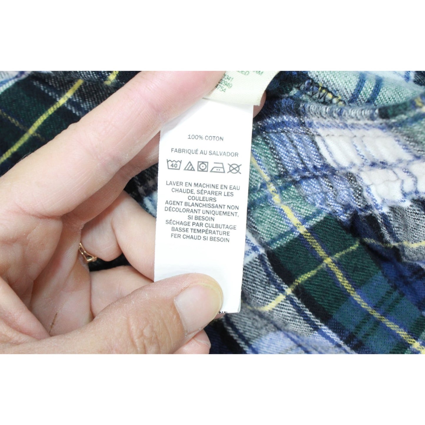 LL Bean Men's Scotch Plaid Flannel Pajamas Set Cotton Vintage Tartan Size L