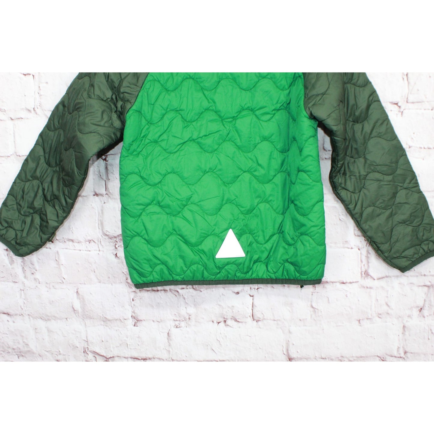 LL Bean Kids' Green Quilted Waterproof Pathfinder Full Zip Jacket S4