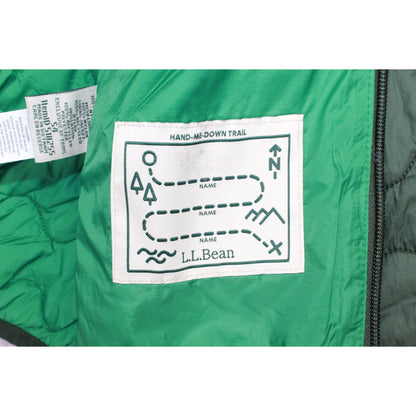 LL Bean Kids' Green Quilted Waterproof Pathfinder Full Zip Jacket S4