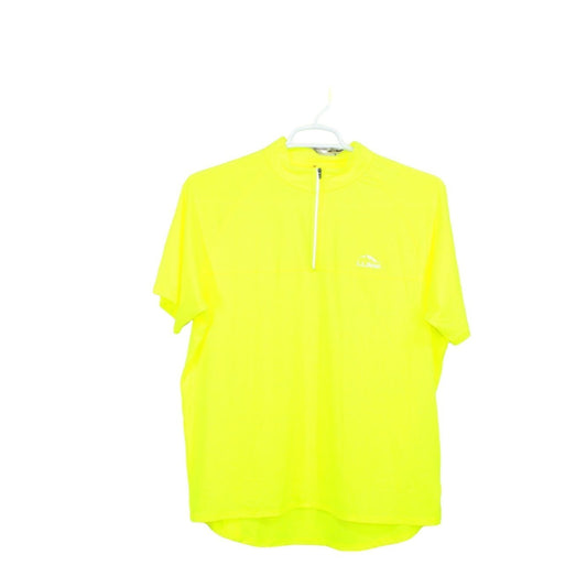 LL Bean Men's Comfort Cycling Jersey Short Sleeve Electric Yellow Size L