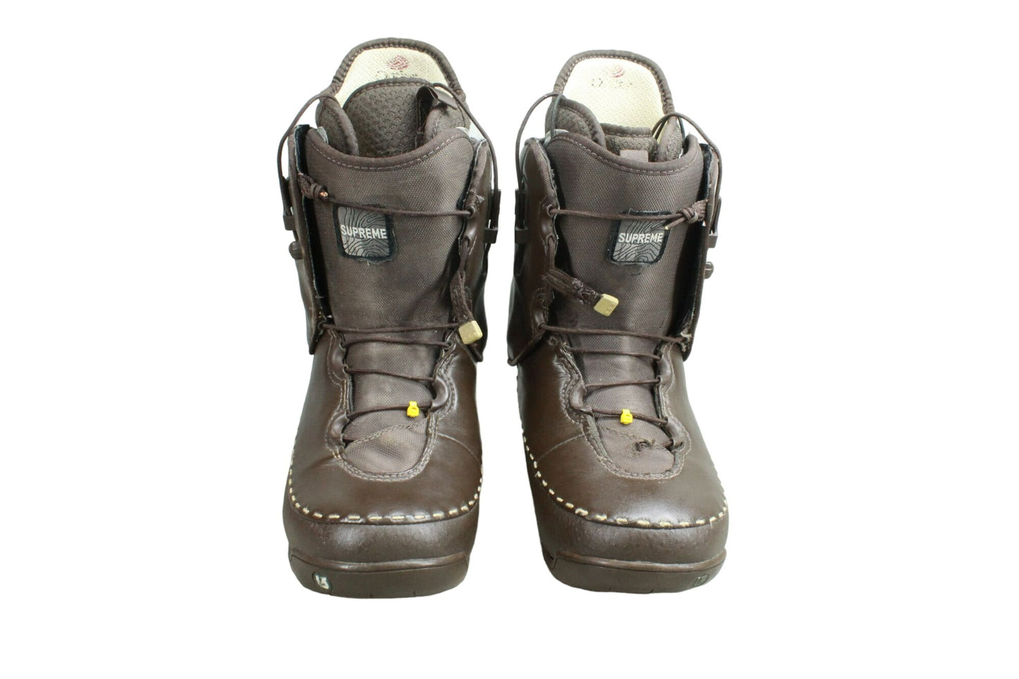 Burton Supreme Women's Brown Leather Lace Up Mid Calf Snowboard Boots Size 6.5