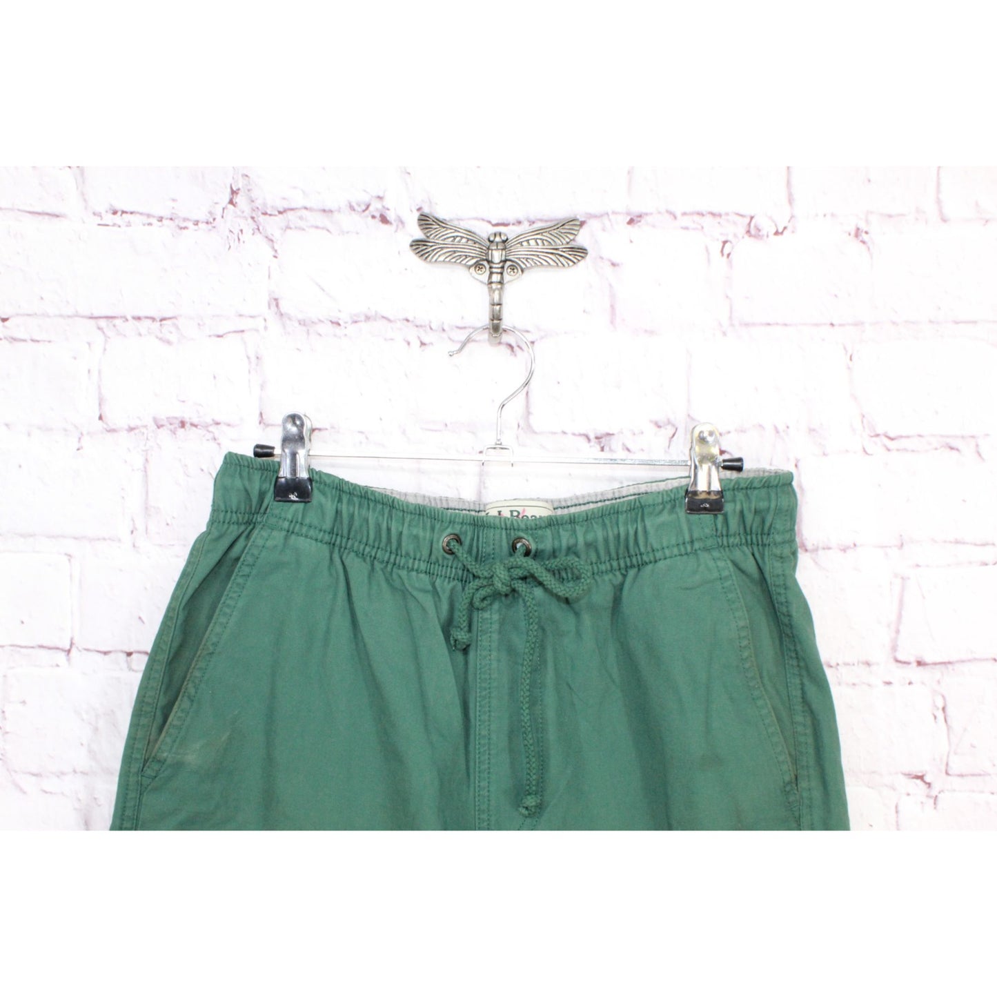 LL Bean Men's Dock Shorts 6" Drawstring Waist Cotton Deep Green Size S