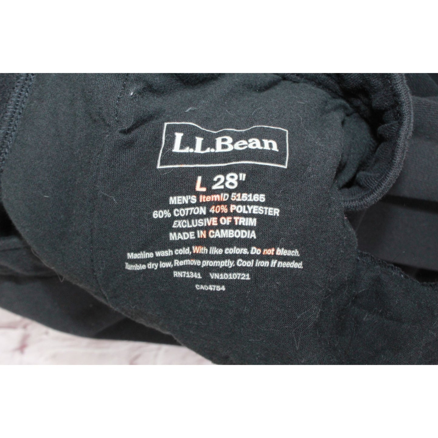 LL Bean Men's Multisport Pants Lined Classic Black Size L 28"