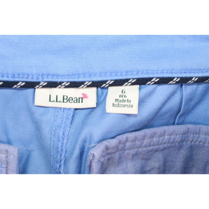 LL Bean Women's Comfort Stretch Shorts Chino Bermudas 9" Flag Blue Size 6