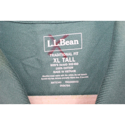 LL Bean Men's Premium Double L Polo Long Sleeve Shirt Cotton Jupiter XL Tall