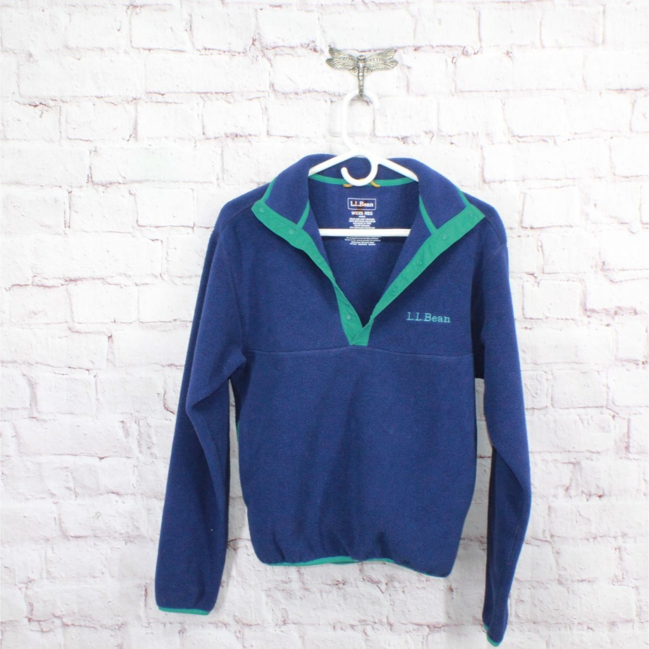 LL Bean Womens Bean's Classic Fleece Pullover Sweater Blue Size XXS