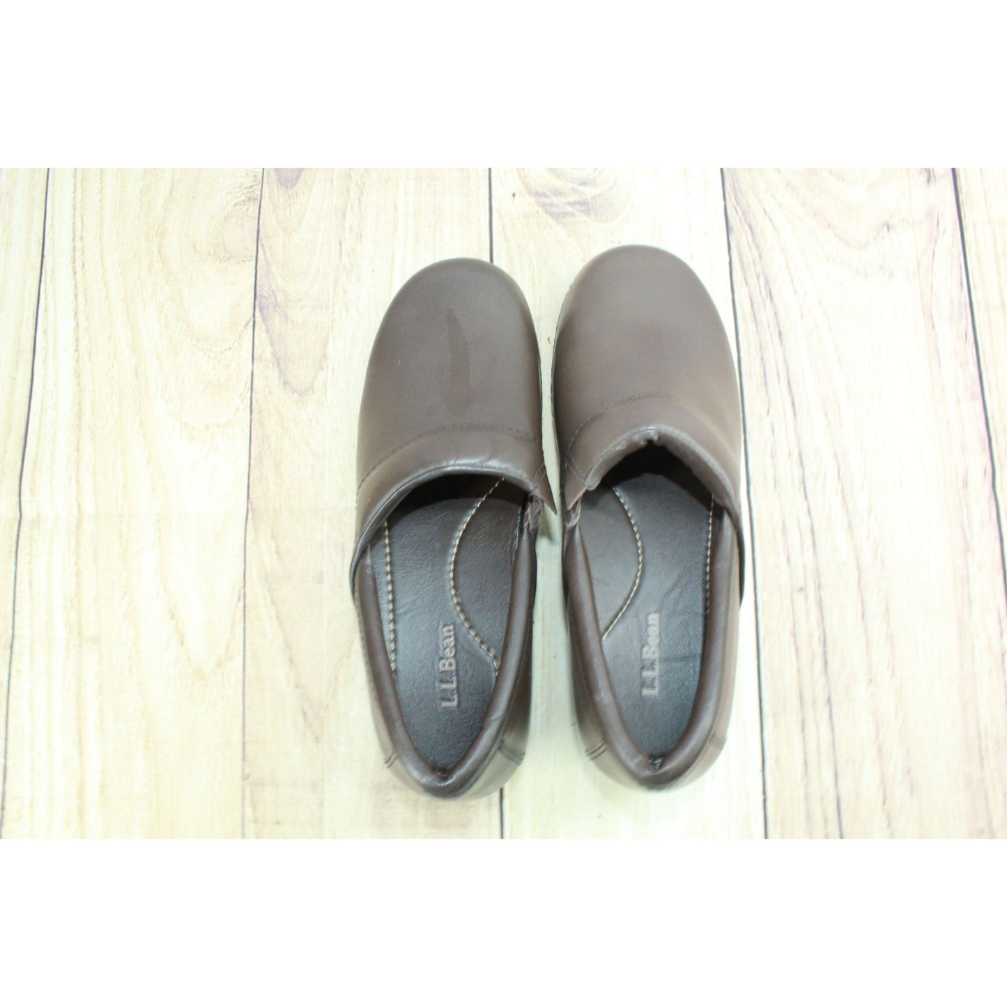 LL Bean Women's Classic Professional Clogs Brown Leather Size 8 M