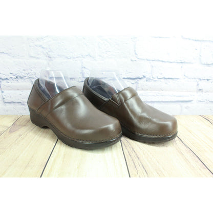 LL Bean Classic Womens Brown Leather Comfort Nursing Work Clogs Size 8 M