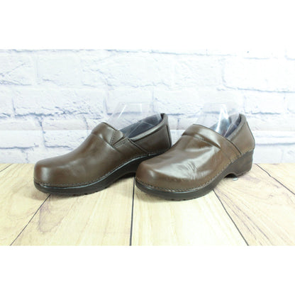 LL Bean Classic Womens Brown Leather Comfort Nursing Work Clogs Size 8 M