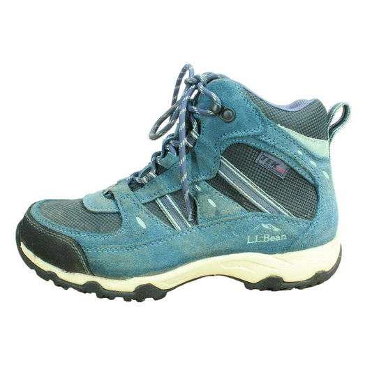 LL Bean Trail Model 4 Women's Blue Suede Waterproof Hiking Boots Size 7.5 Wide