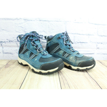 LL Bean Trail Model 4 Women's Blue Suede Waterproof Hiking Boots Size 7.5 Wide