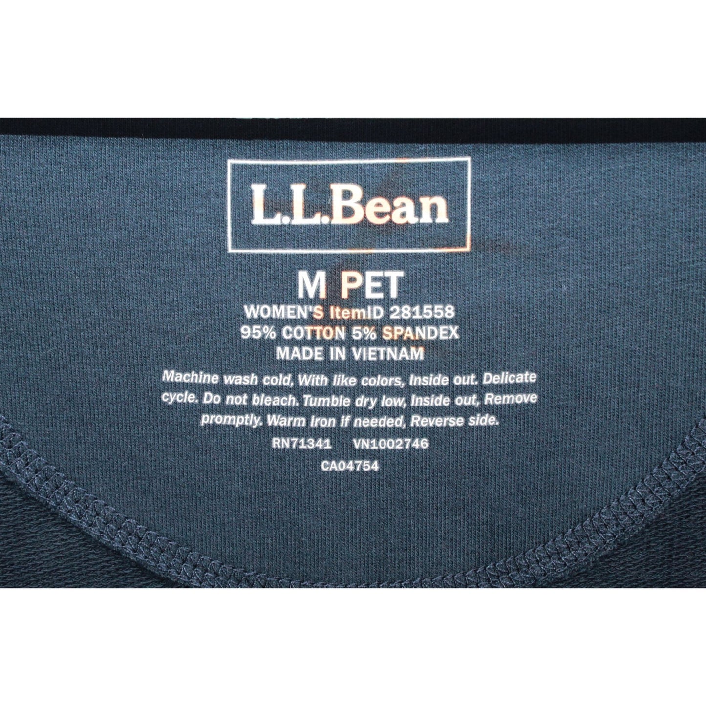 LL Bean Women's Ultrasoft Sweats Full Zip Mock Neck Jacket Classic Navy M Pet